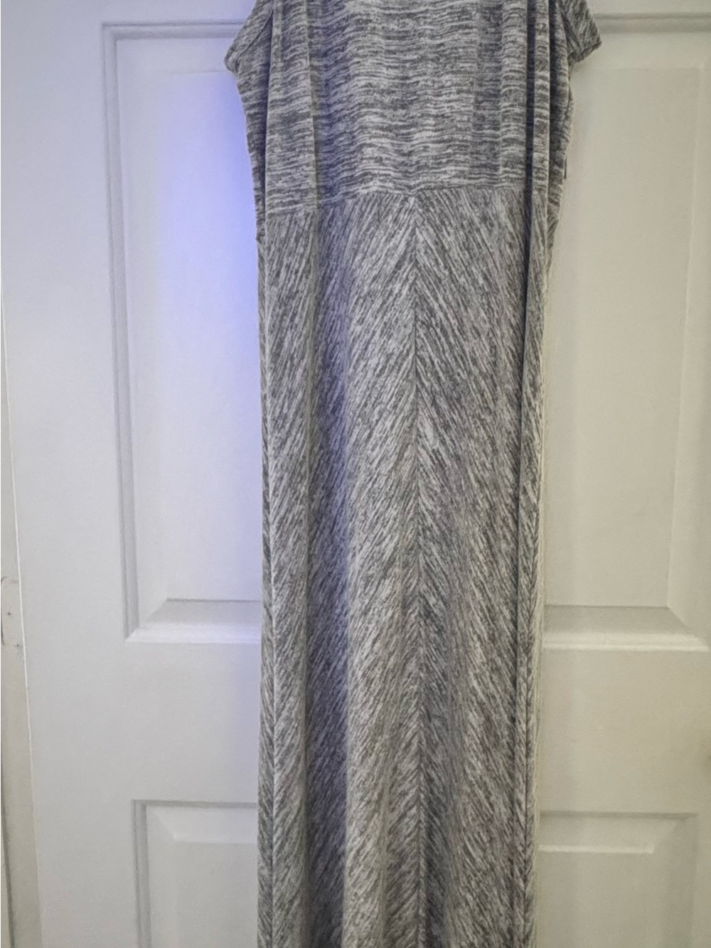 Grey Marled Maxi Dress with Flowing Silhouette